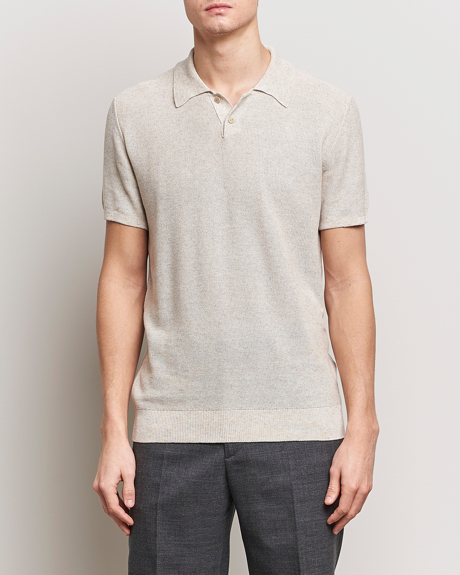 Herren | Kurzarm-Poloshirts | A.P.C. | Jay Viscose/Linen Polo Beige