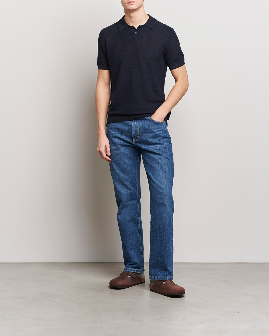 Herren | Poloshirts | A.P.C. | Jay Viscose/Linen Polo Dark Navy