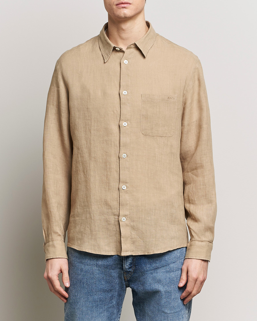 Herren |  | A.P.C. | Cassel Linen Shirt Beige