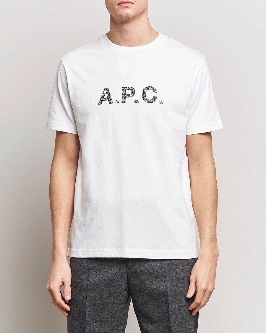 Herren | T-Shirts | A.P.C. | Paisley Logo Crew Neck T-Shirt White