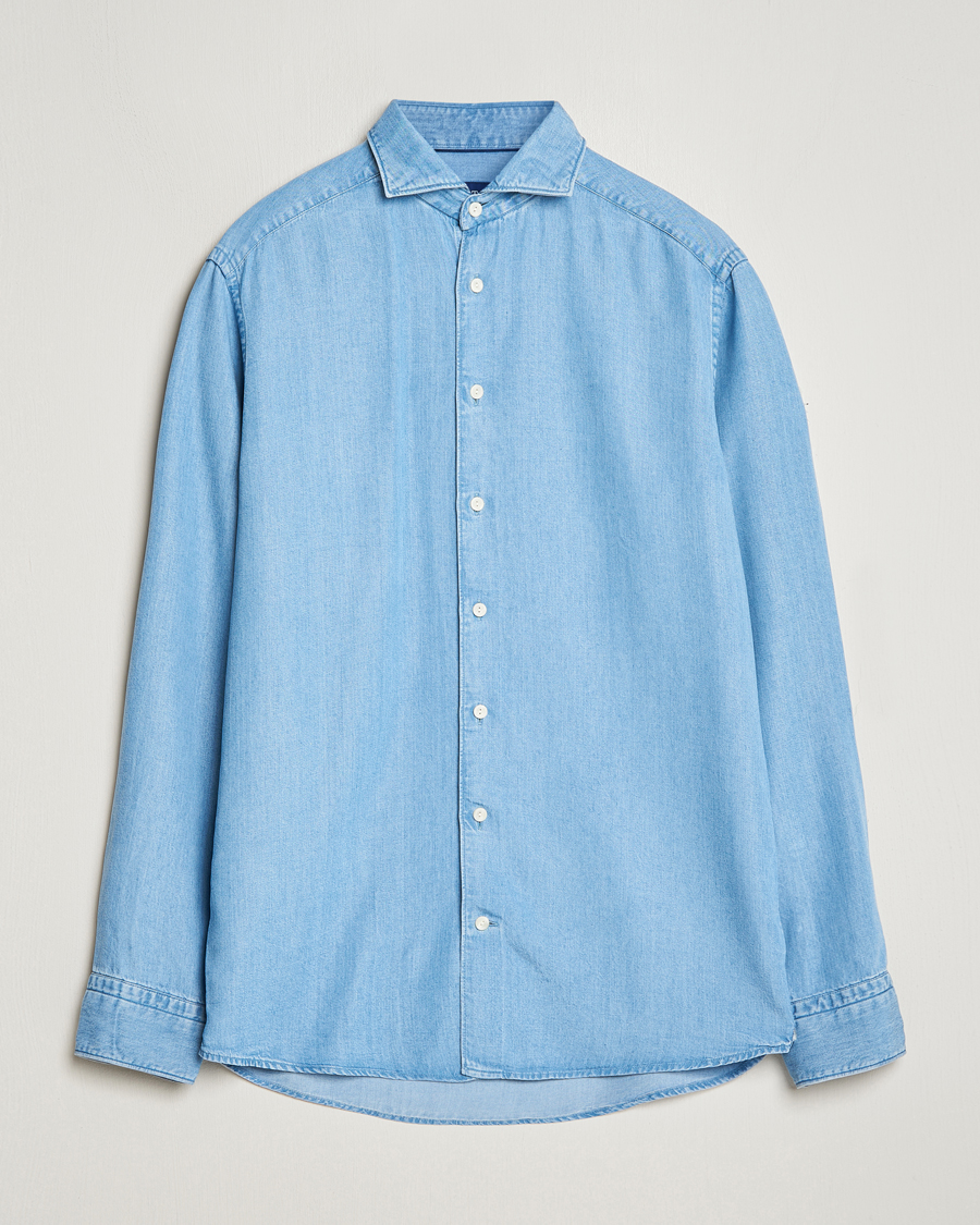 Herren | Hemden | Eton | Slim Fit Denim Tencel Shirt Blue