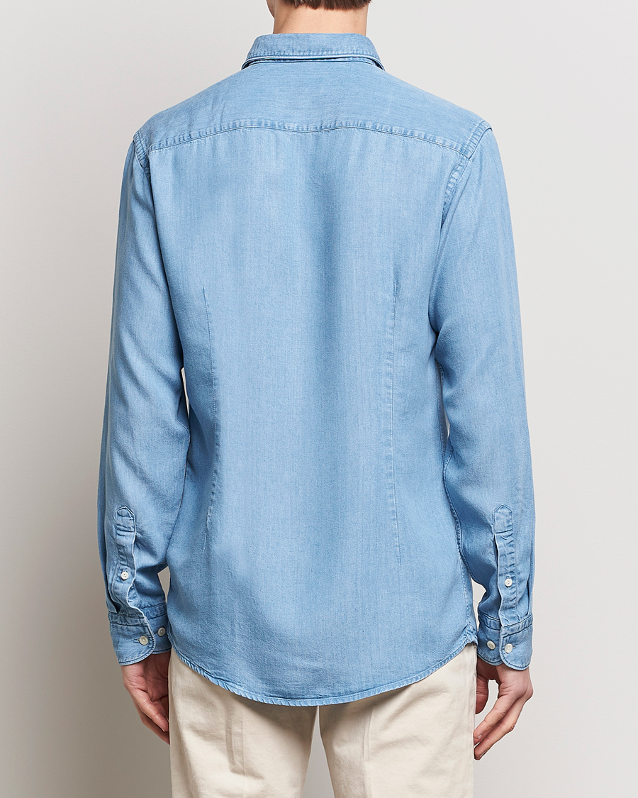 Herren | Hemden | Eton | Slim Fit Denim Tencel Shirt Blue