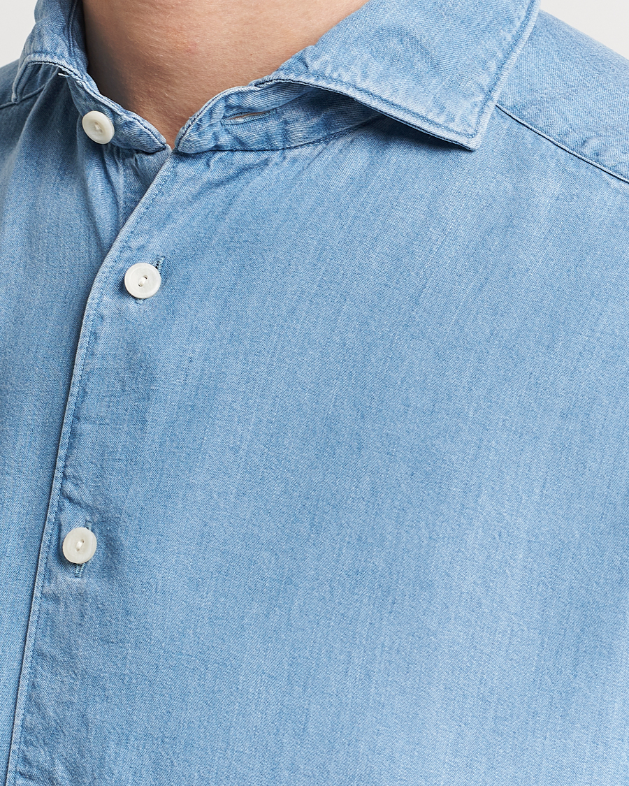 Herren | Hemden | Eton | Slim Fit Denim Tencel Shirt Blue