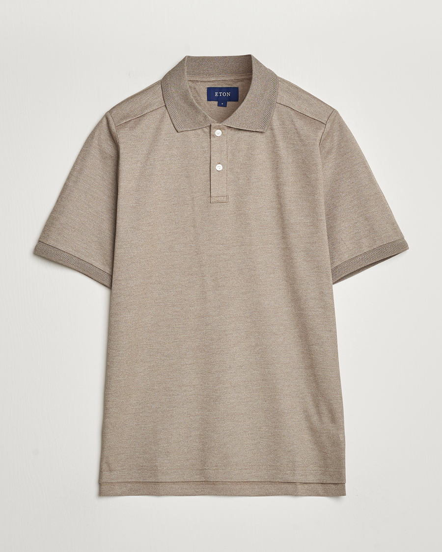Herren | Poloshirts | Eton | Pique Polo Shirt Beige