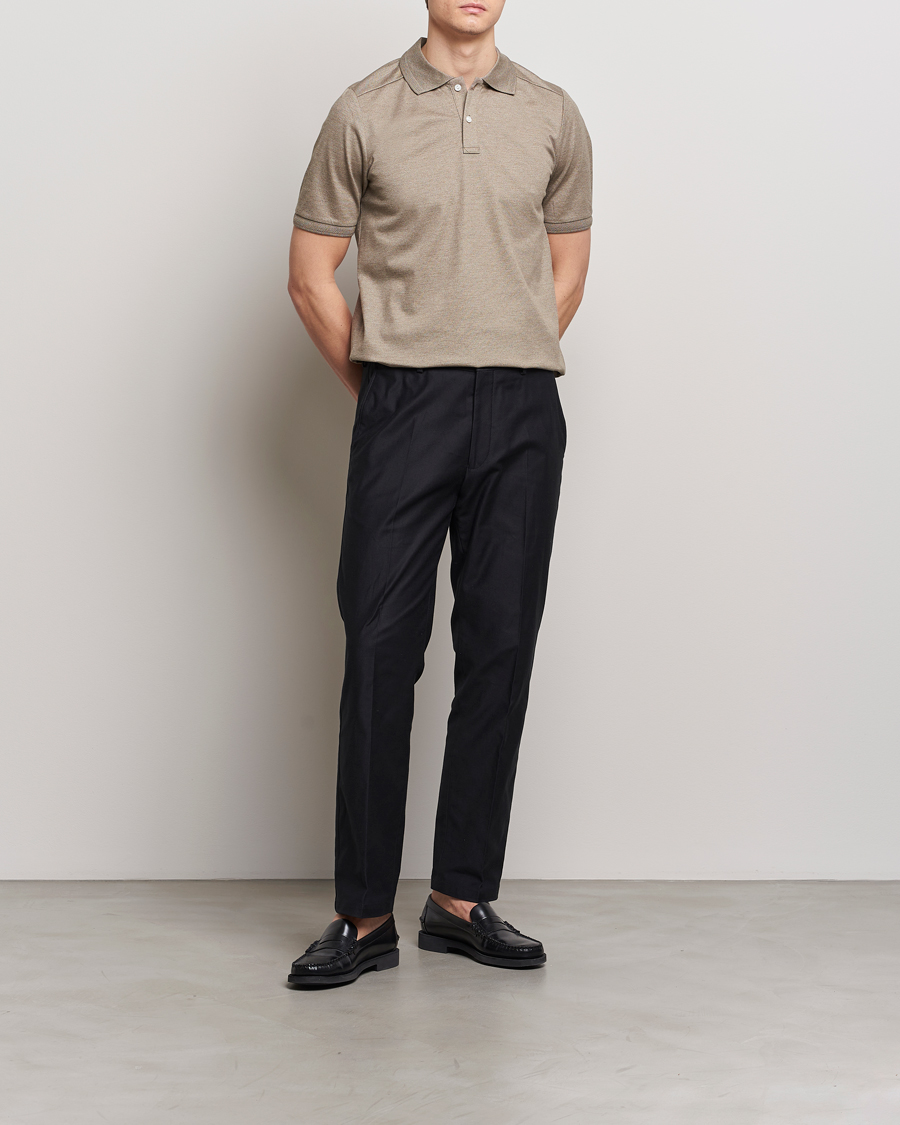 Herren | Poloshirts | Eton | Pique Polo Shirt Beige