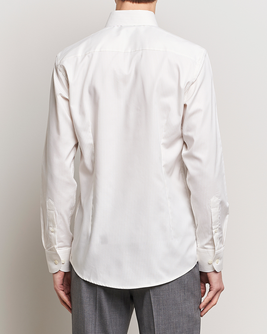 Herren | Hemden | Eton | Slim Fit Bengal Striped Oxford Shirt Beige/White