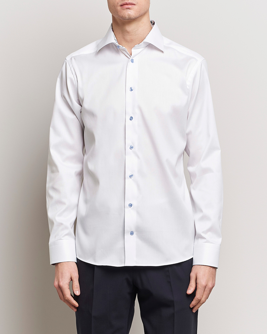 Herren | Kategorie | Eton | Slim Fit Signature Twill Contrast Shirt White