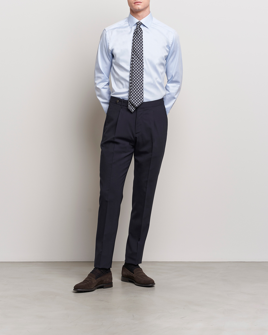 Herren | Businesshemden | Eton | Slim Fit Signature Twill Contrast Shirt Light Blue