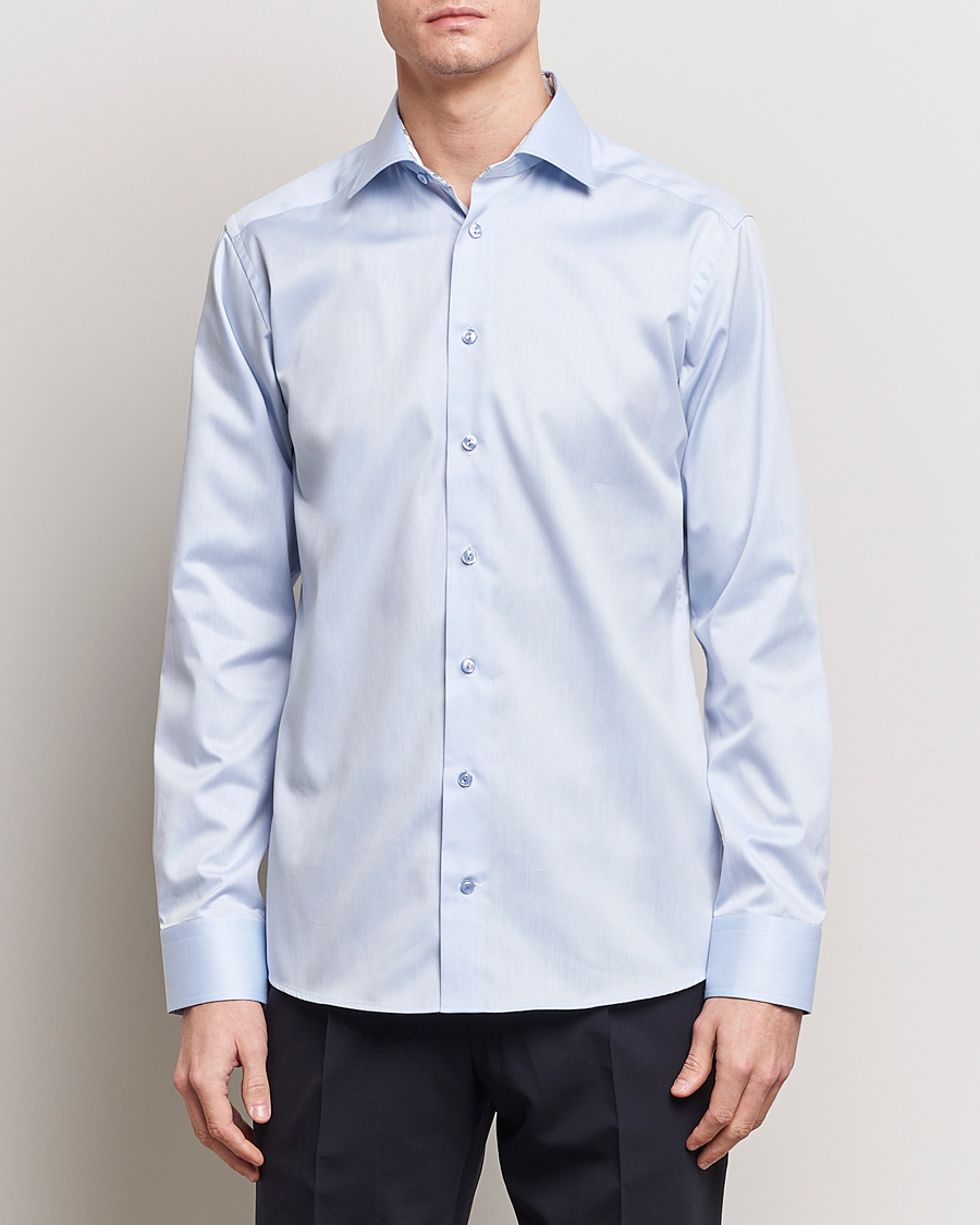 Herren | Eton | Eton | Slim Fit Signature Twill Contrast Shirt Light Blue