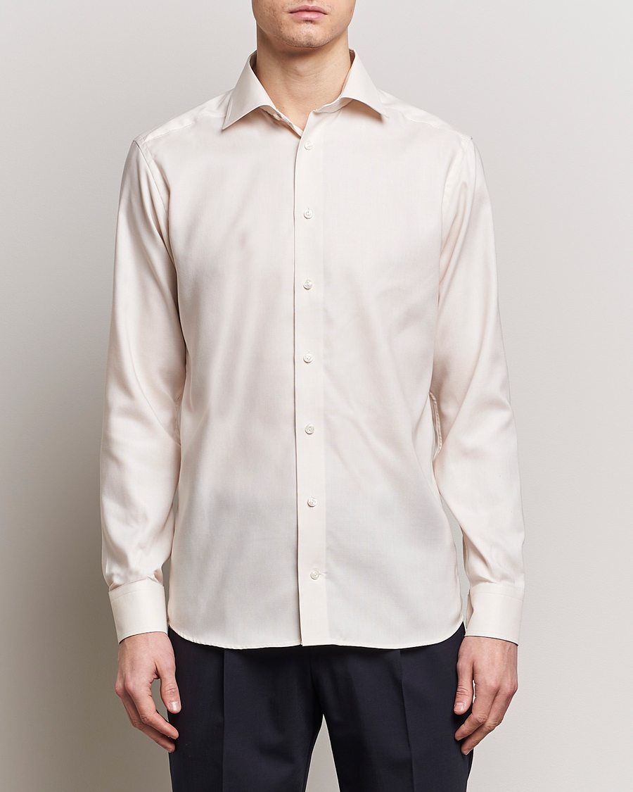 Herren | Formelle Hemden | Eton | Slim Fit Twill Shirt Light Yellow