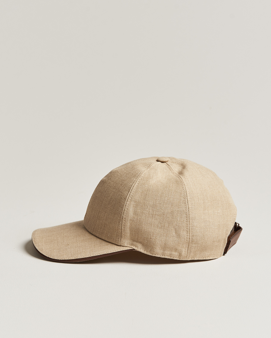 Herren | Caps | Eton | Solid Linen Cap Beige