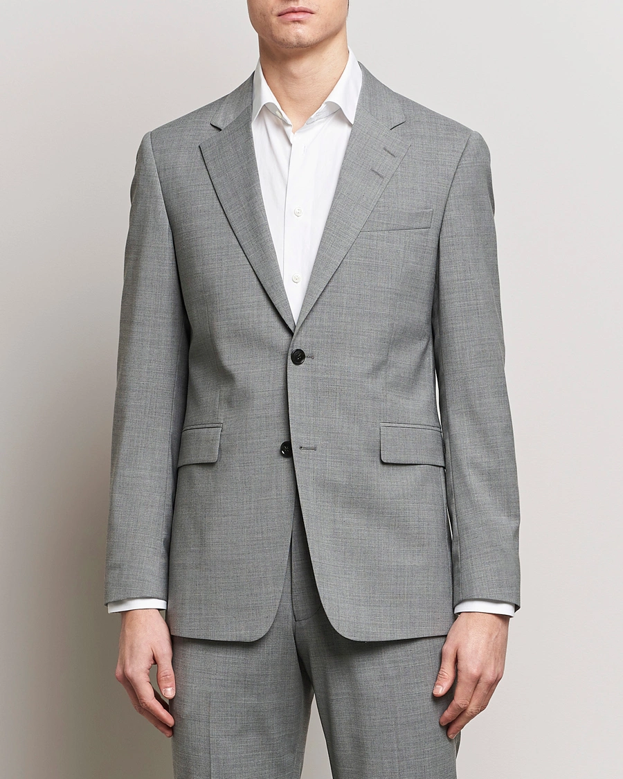 Men |  | Tiger of Sweden | Justin Wool Travel Suit Blazer Grey Melange