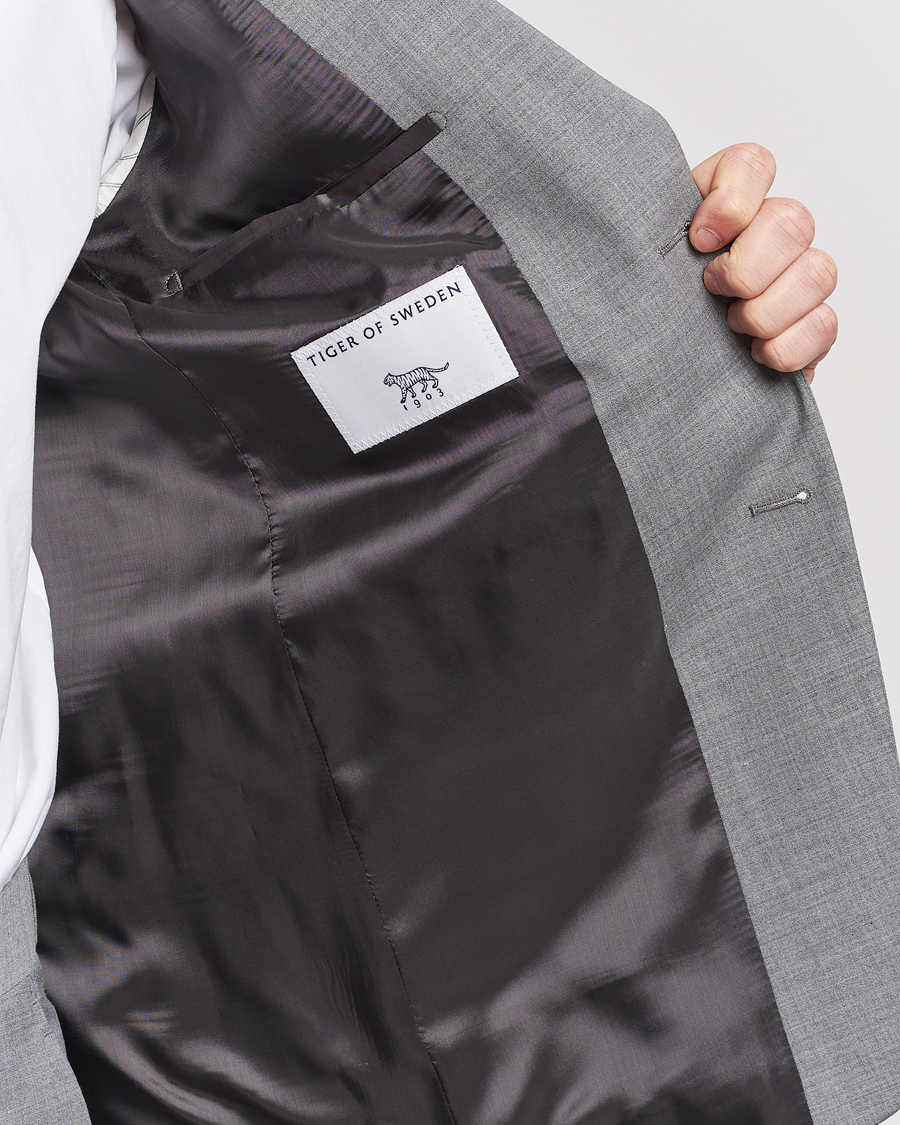 Herren | Sakkos | Tiger of Sweden | Justin Wool Travel Suit Blazer Grey Melange