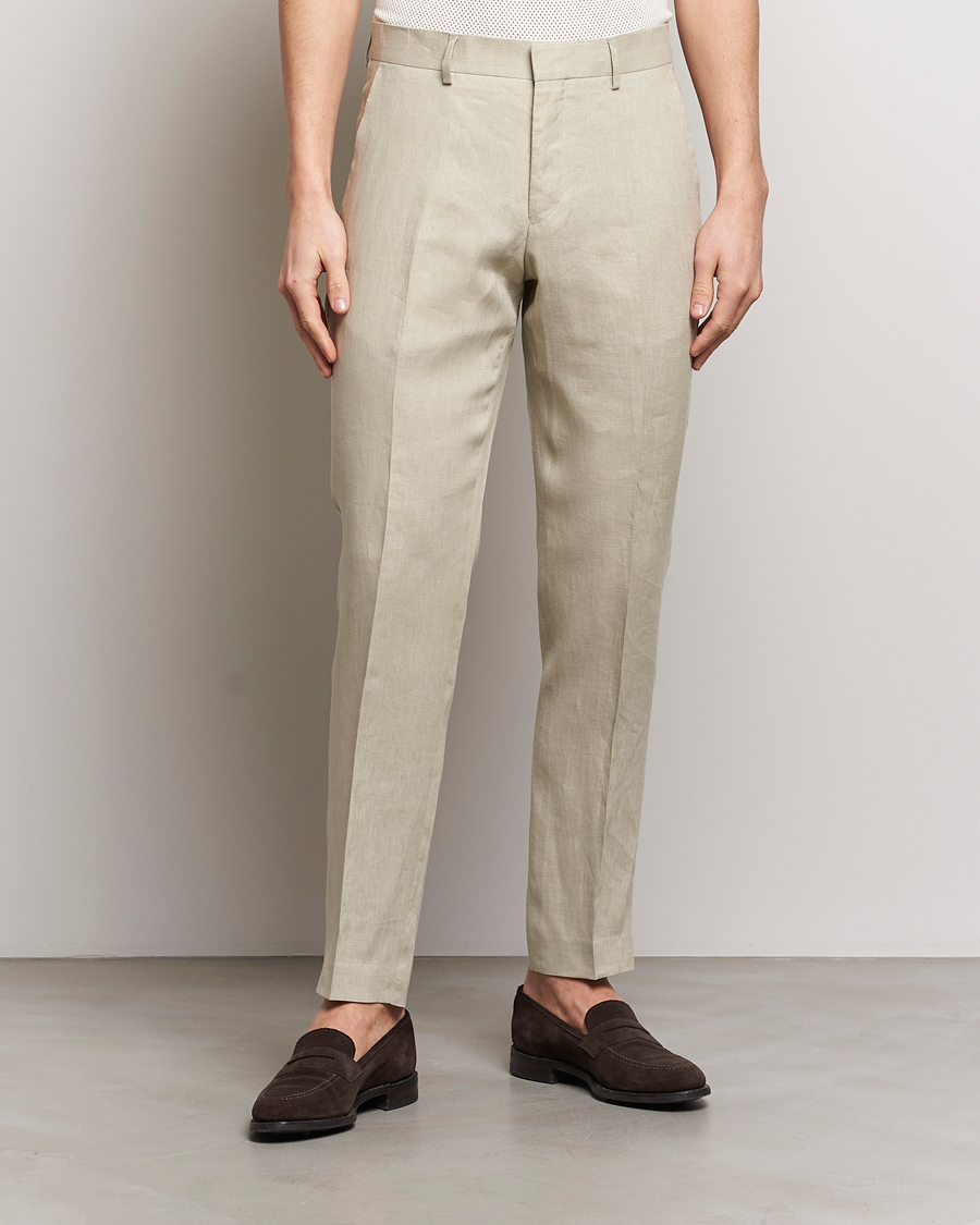 Men | Suit Trousers | Tiger of Sweden | Tenuta Linen Suit Trousers Dawn Misty