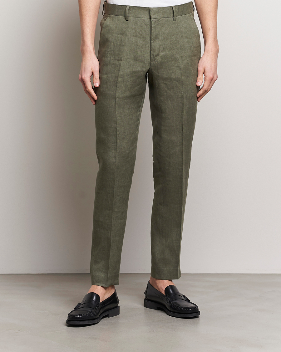 Herr | Kostymbyxor | Tiger of Sweden | Tenuta Linen Suit Trousers Thyme