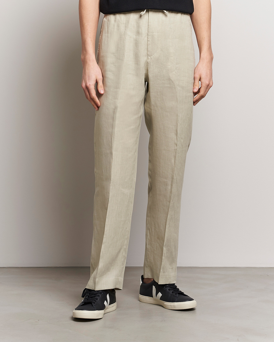 Herren | The Linen Lifestyle | Tiger of Sweden | Iscove Linen Drawstring Trousers Dawn Misty