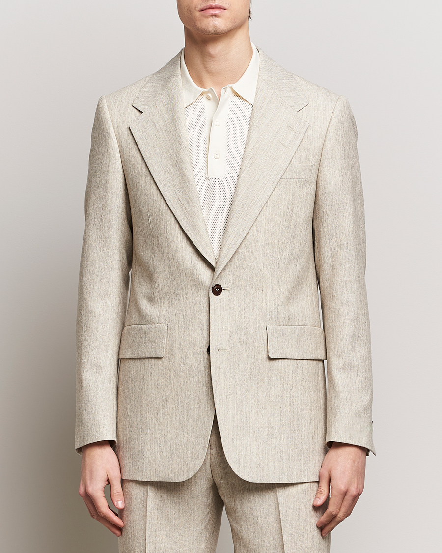 Herren | Business & Beyond | Tiger of Sweden | Jon Wool/Linen Canvas Blazer Natural White