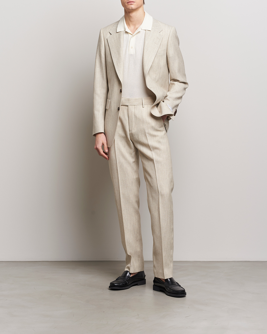 Herren | Hosen | Tiger of Sweden | Tenser Wool/Linen Canvas Trousers Natural White