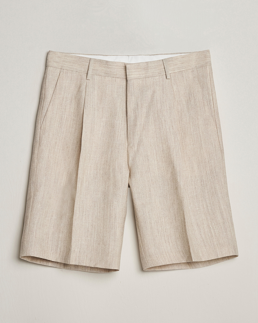 Herren | Shorts | Tiger of Sweden | Tulley Wool/Linen Canvas Shorts Natural White