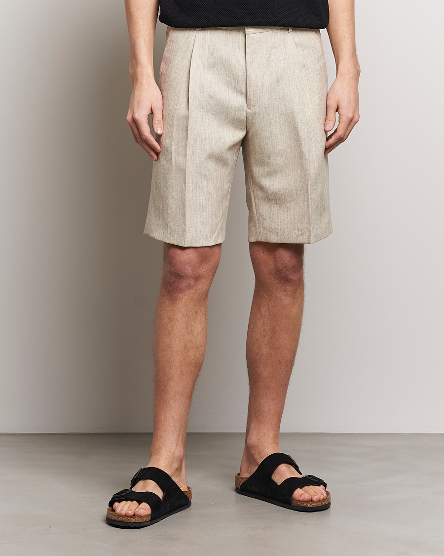 Herren | Shorts | Tiger of Sweden | Tulley Wool/Linen Canvas Shorts Natural White