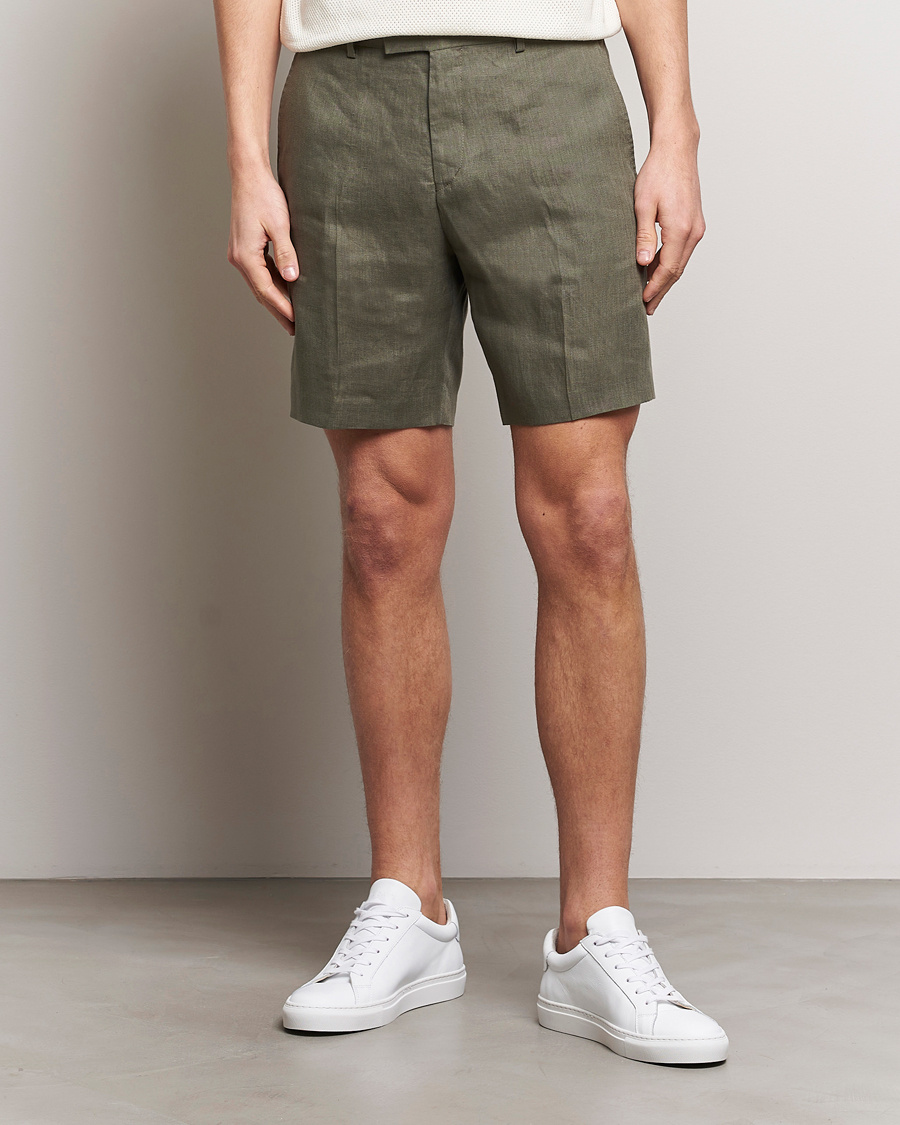 Herren | Kategorie | Tiger of Sweden | Thiago Linen Shorts Thyme