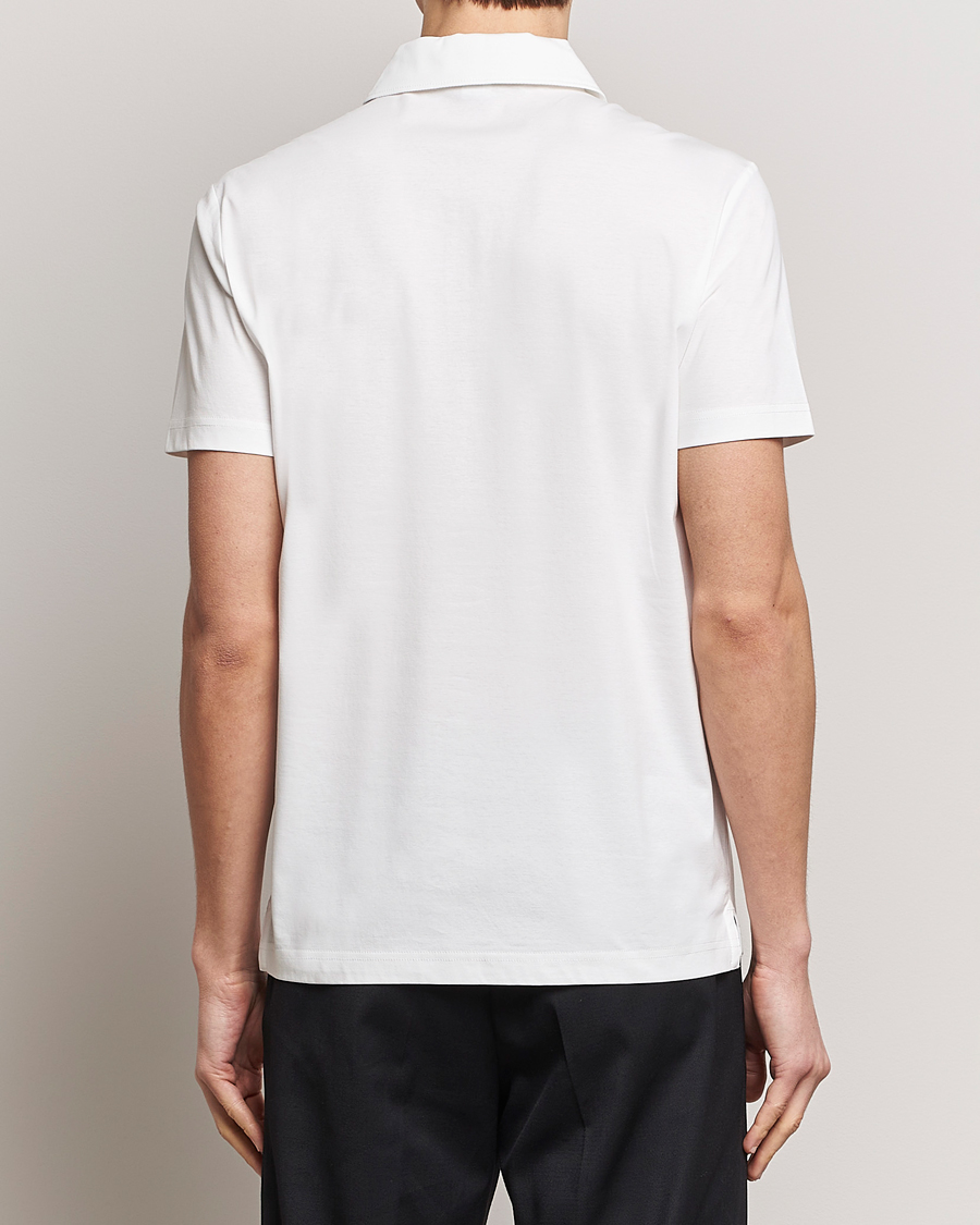 Herren | Poloshirts | Tiger of Sweden | Laron Mercerized Cotton Half Zip Polo Summer Snow
