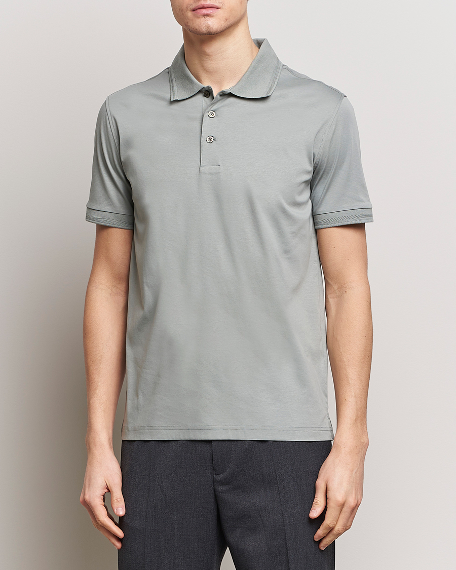 Herren | Kurzarm-Poloshirts | Tiger of Sweden | Riose Cotton Polo Shadow