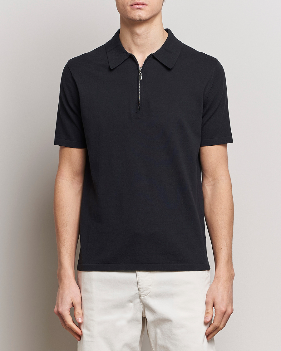 Herren | Kurzarm-Poloshirts | Tiger of Sweden | Orbit Knitted Cotton Polo Dark Sailing