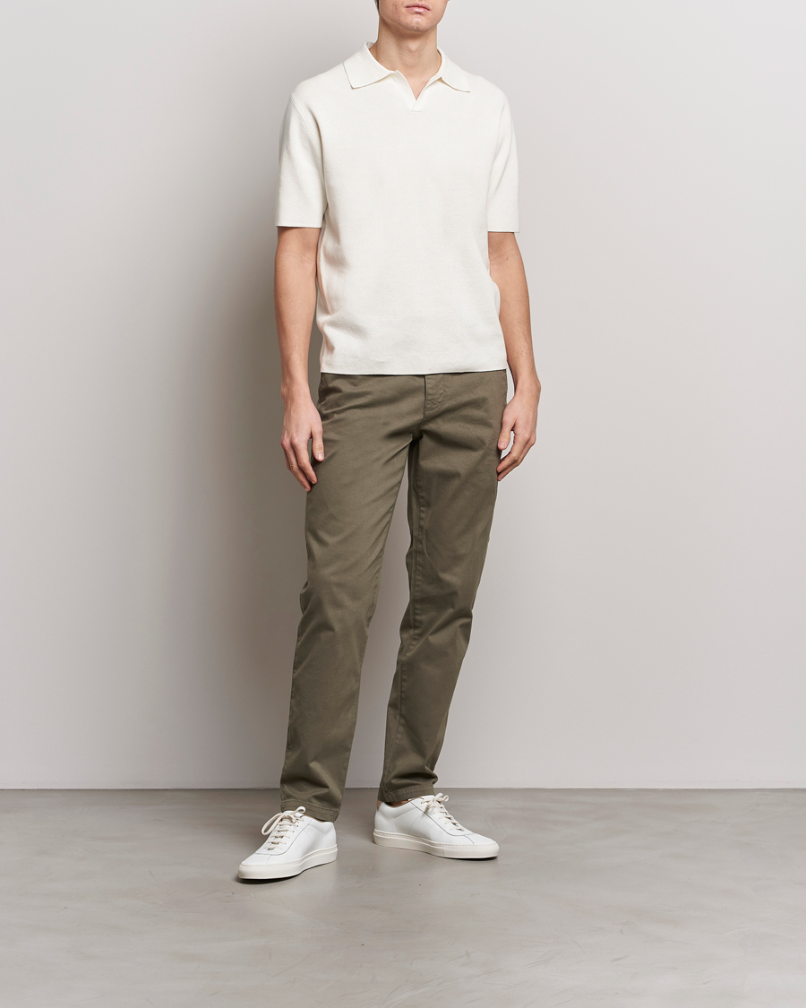 Herren | Poloshirts | Tiger of Sweden | Maelon Linen/Cotton Knitted Polo Summer Snow