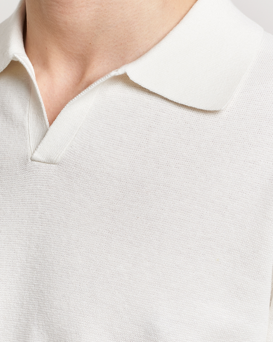 Herren | Poloshirts | Tiger of Sweden | Maelon Linen/Cotton Knitted Polo Summer Snow