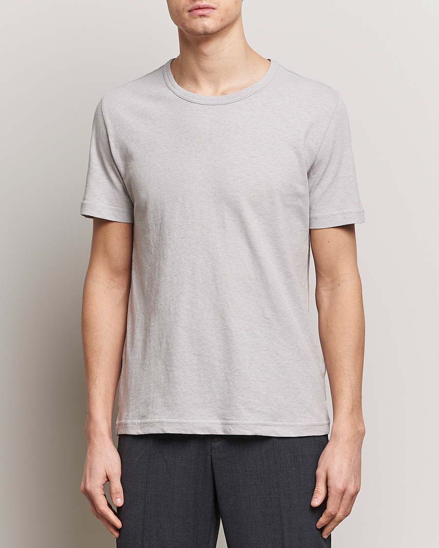 Herr |  | Tiger of Sweden | Olaf Cotton/Linen Crew Neck T-Shirt Granite