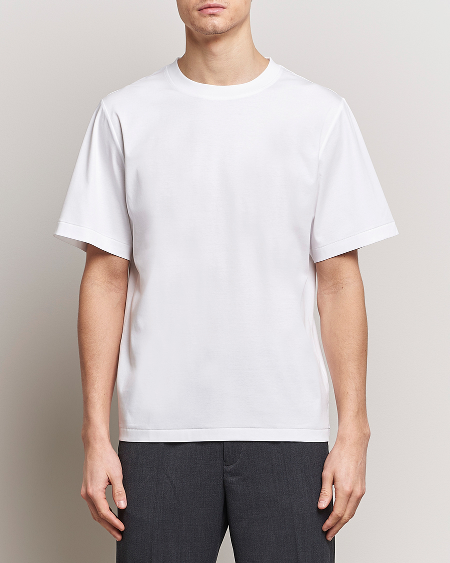 Herren | Business & Beyond | Tiger of Sweden | Mercerized Cotton Crew Neck T-Shirt Pure White