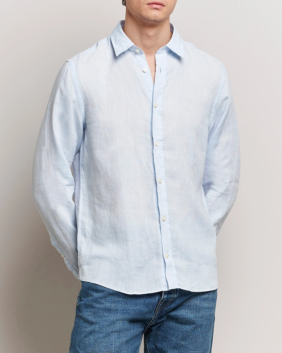 Herren | Business & Beyond | Tiger of Sweden | Spenser Linen Shirt Light Blue