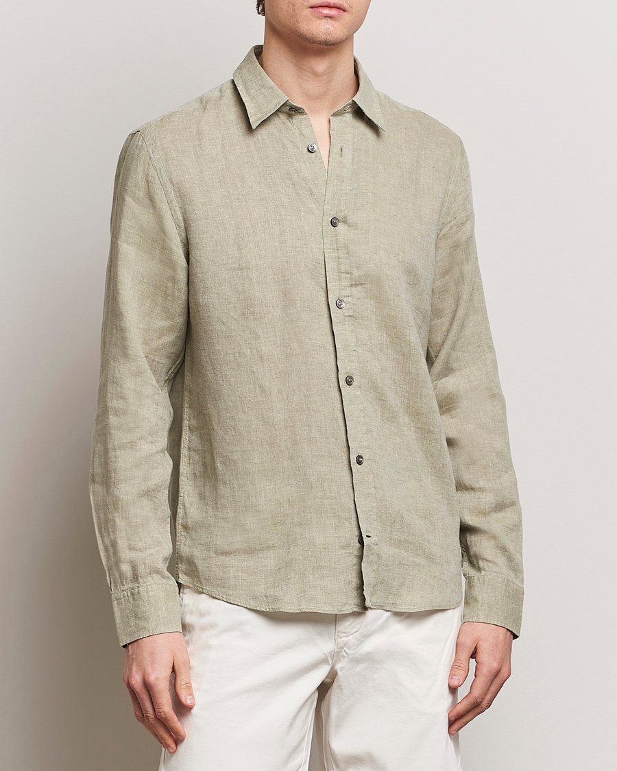 Herren | Leinenhemden | Tiger of Sweden | Spenser Linen Shirt Olive Green