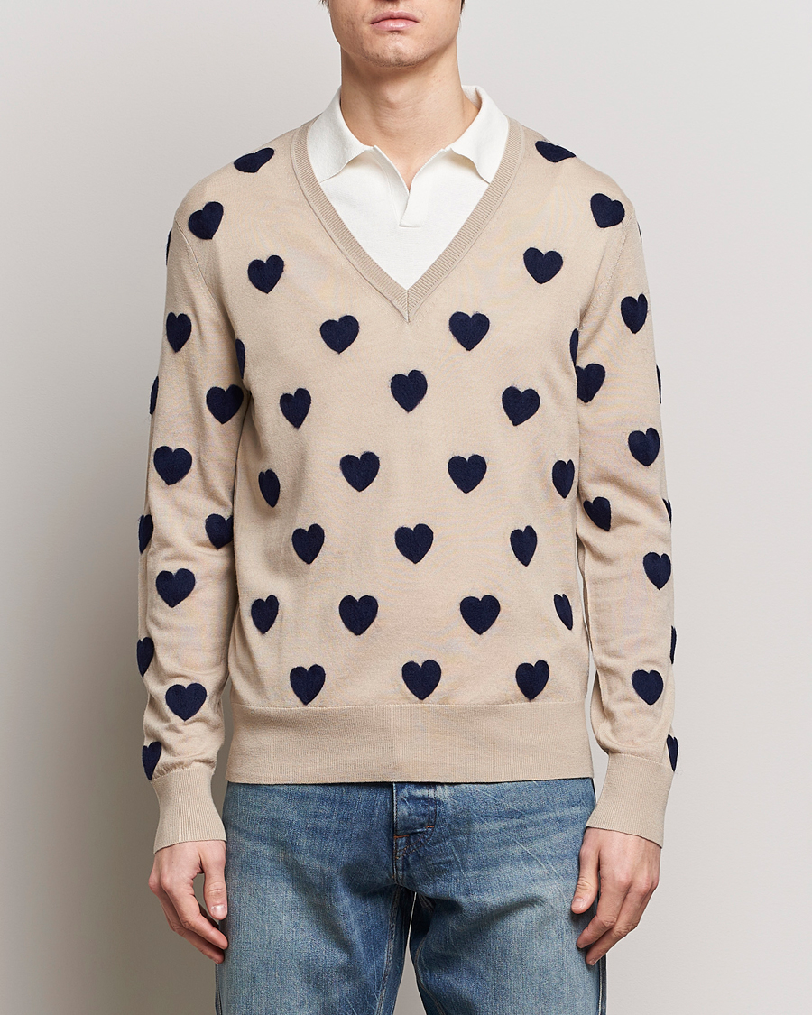 Herren | Pullover | Tiger of Sweden | Aaron Heart Knitted V Neck Nomad