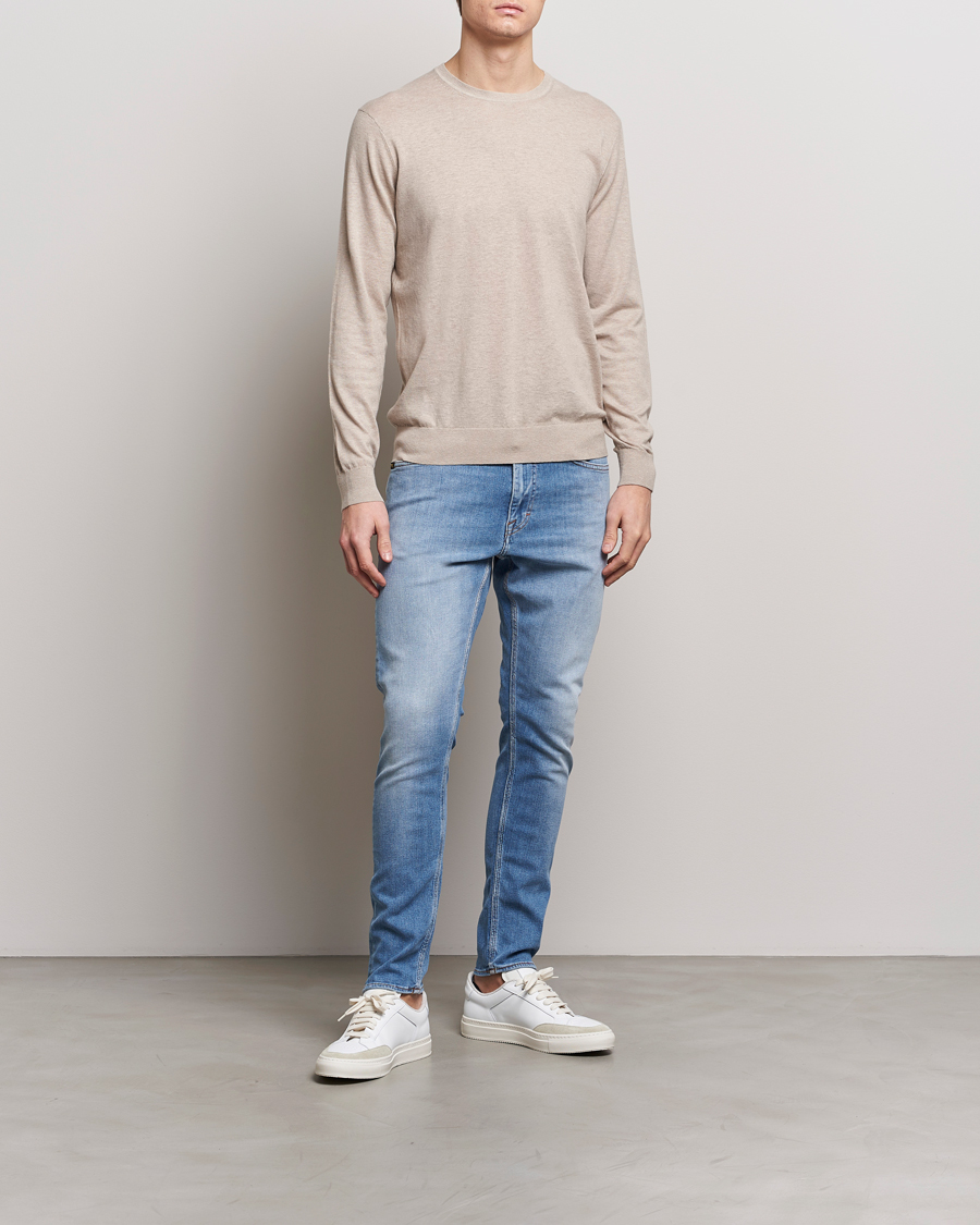 Herren | Pullover | Tiger of Sweden | Michas Cotton/Linen Knitted Sweater Soft Latte