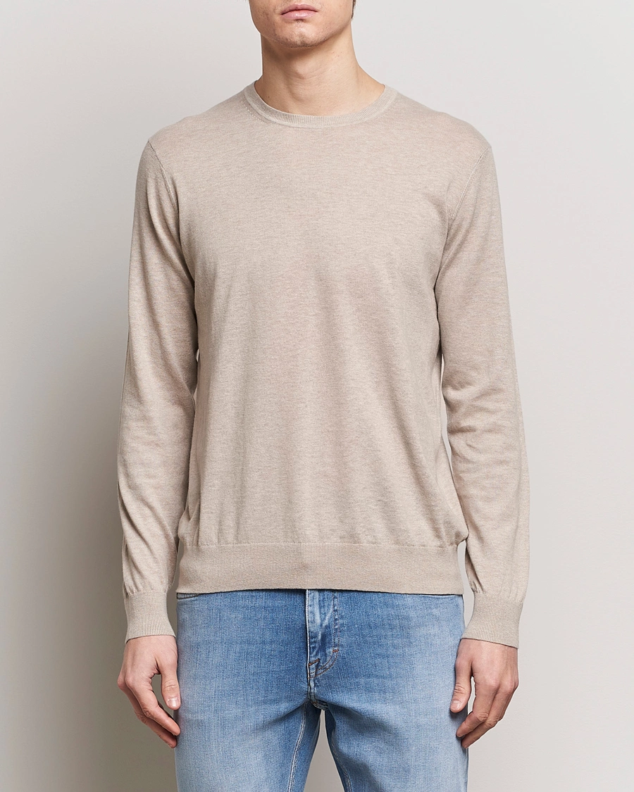 Herr |  | Tiger of Sweden | Michas Cotton/Linen Knitted Sweater Soft Latte