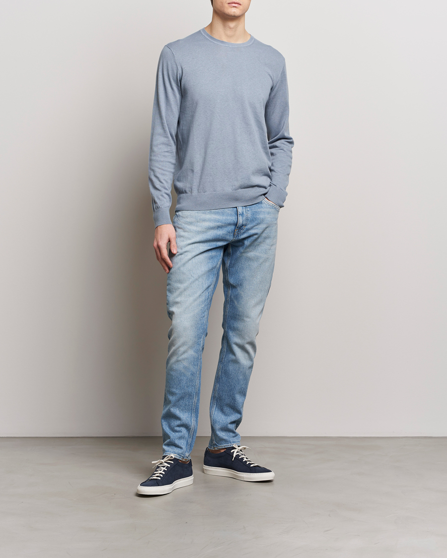 Herren | Pullover | Tiger of Sweden | Michas Cotton/Linen Knitted Sweater Polar Blue