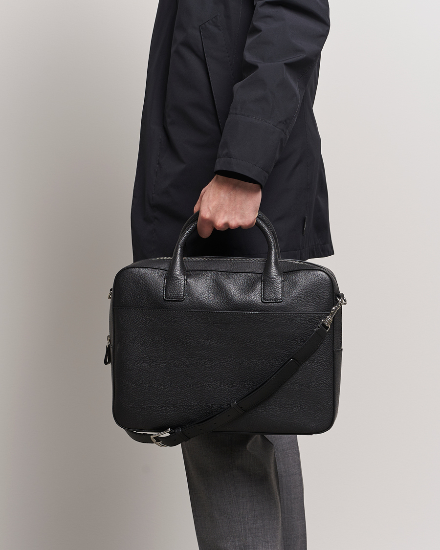 Herr |  | Tiger of Sweden | Capa Grained Leather Briefcase Black