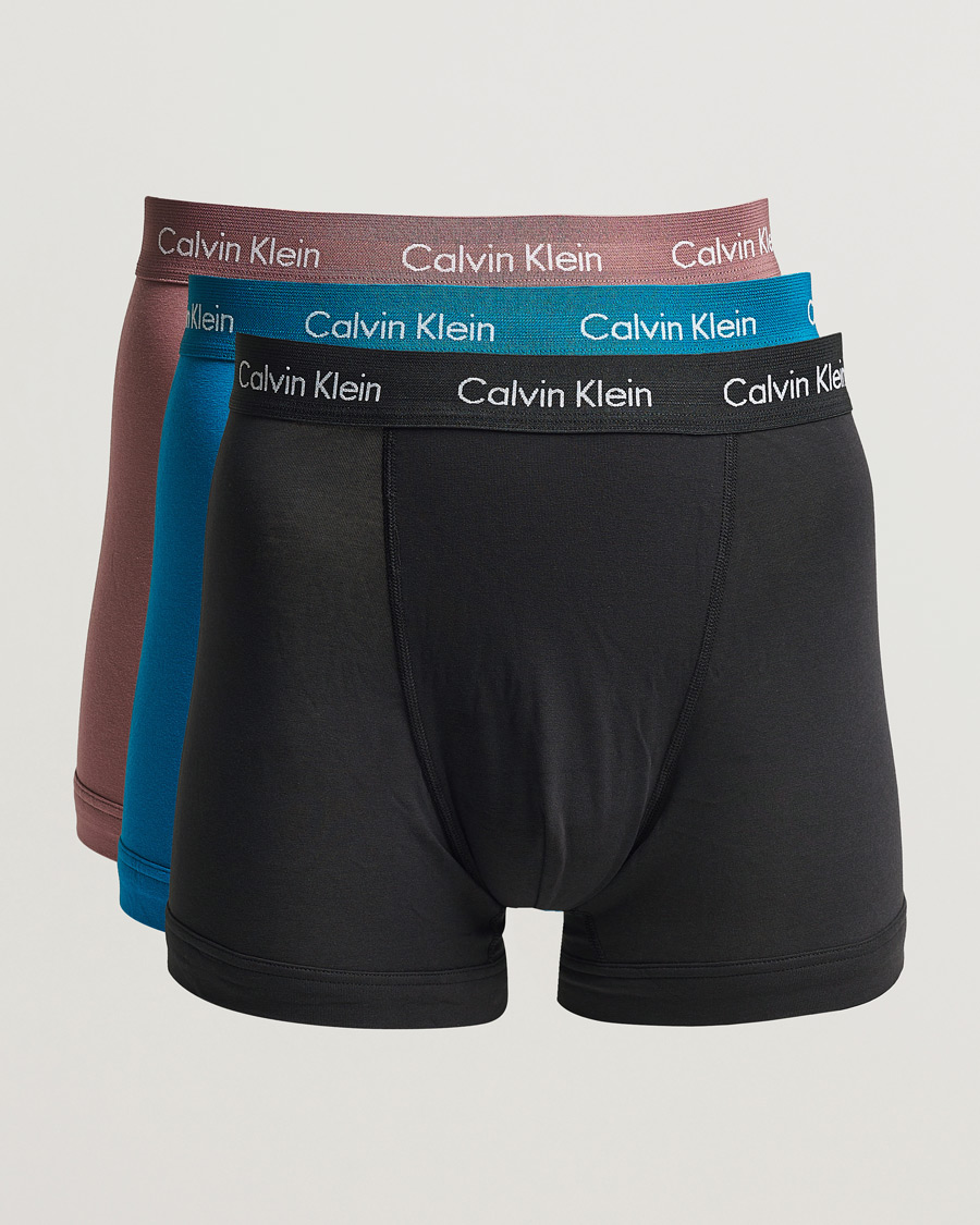 Herren | Unterwäsche | Calvin Klein | Cotton Stretch Trunk 3-pack Black/Rose/Ocean