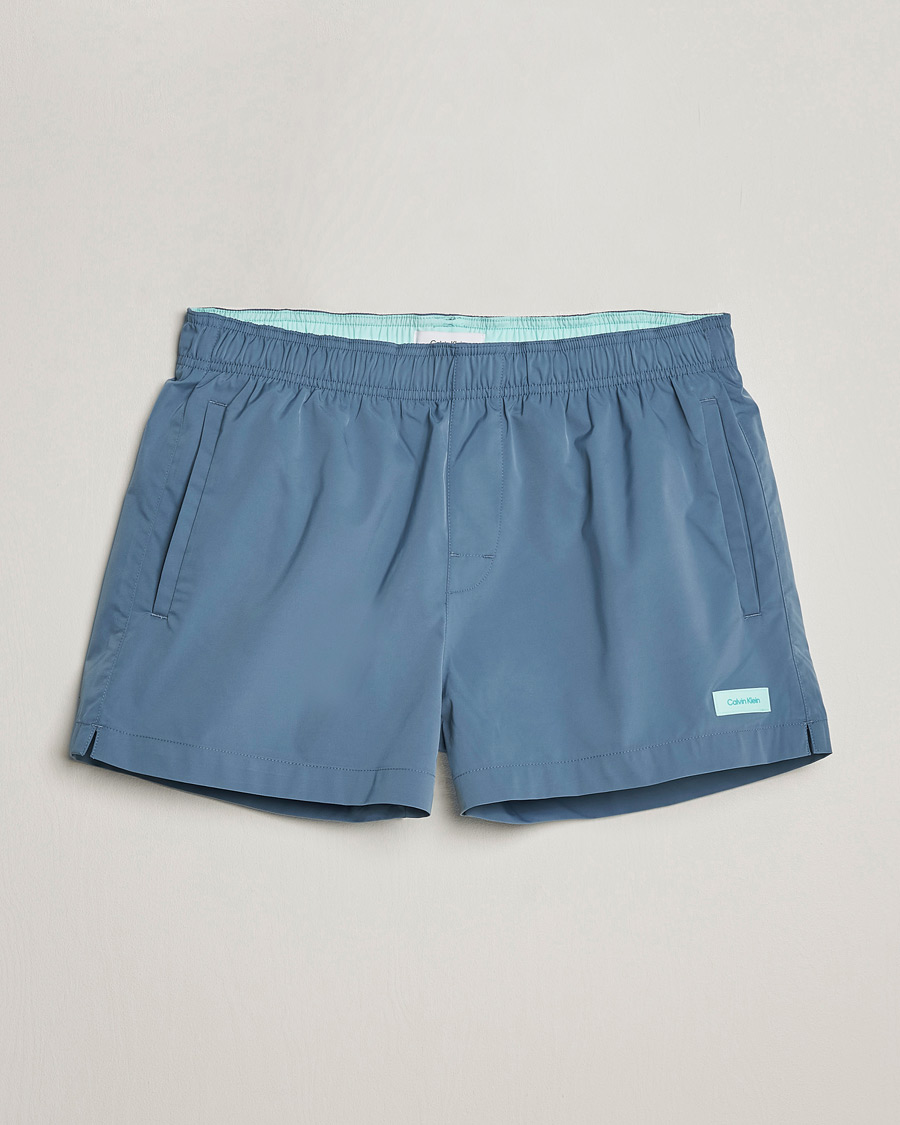 Herren | Badehosen | Calvin Klein | Logo Drawstring Swimshorts Muted Cerulean