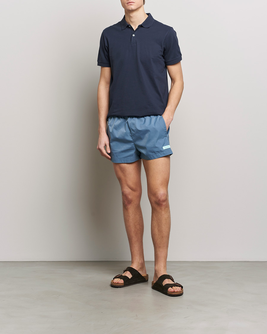 Herren | Badehosen | Calvin Klein | Logo Drawstring Swimshorts Muted Cerulean