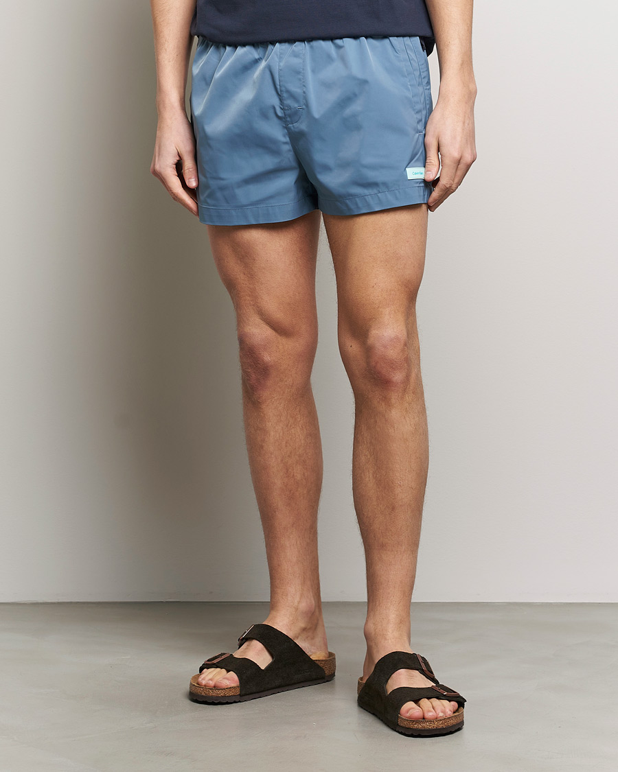 Herren | Badehosen | Calvin Klein | Logo Drawstring Swimshorts Muted Cerulean