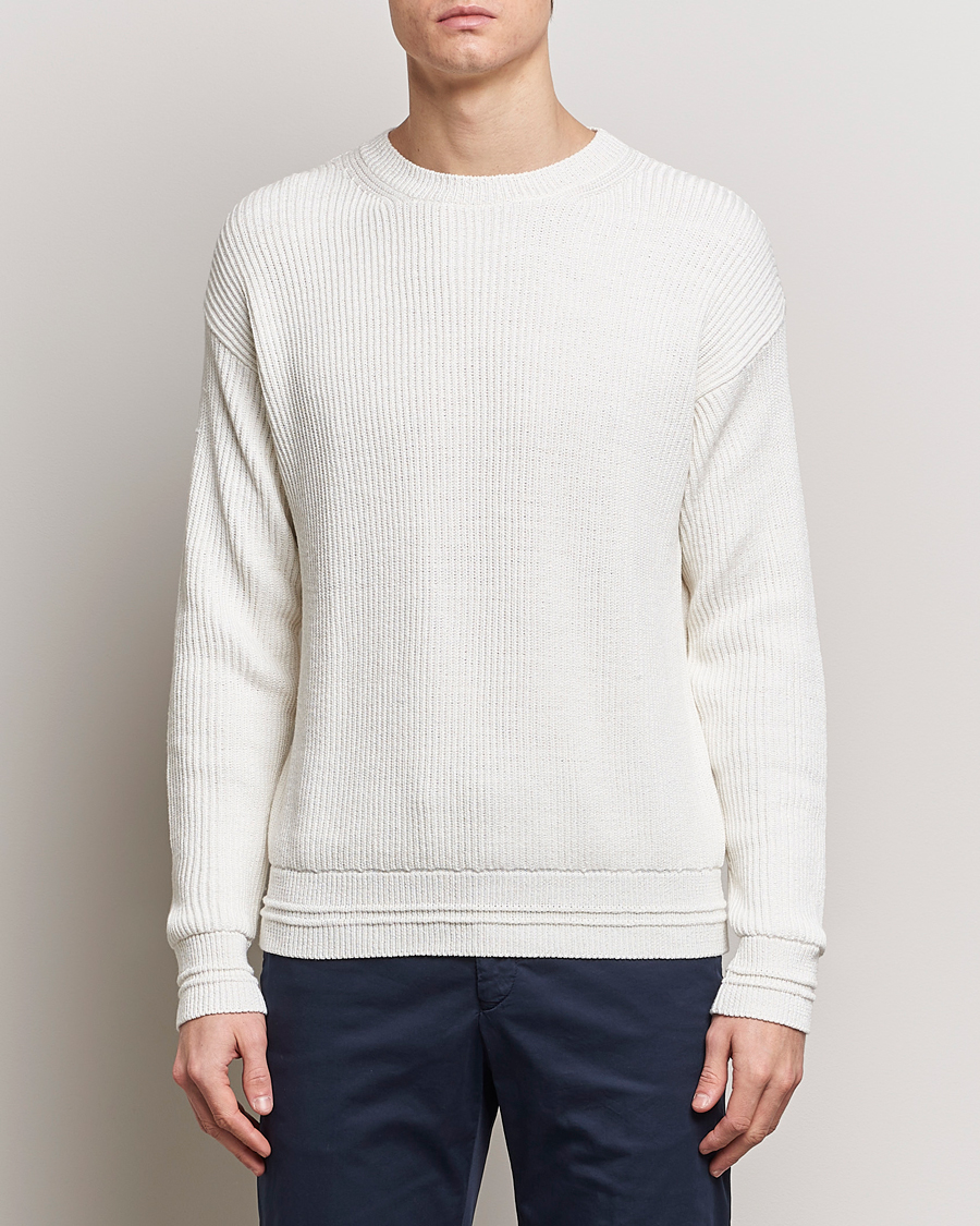 Herren | Pullover | Kiton | Cotton/Silk Rib Pullover Off White