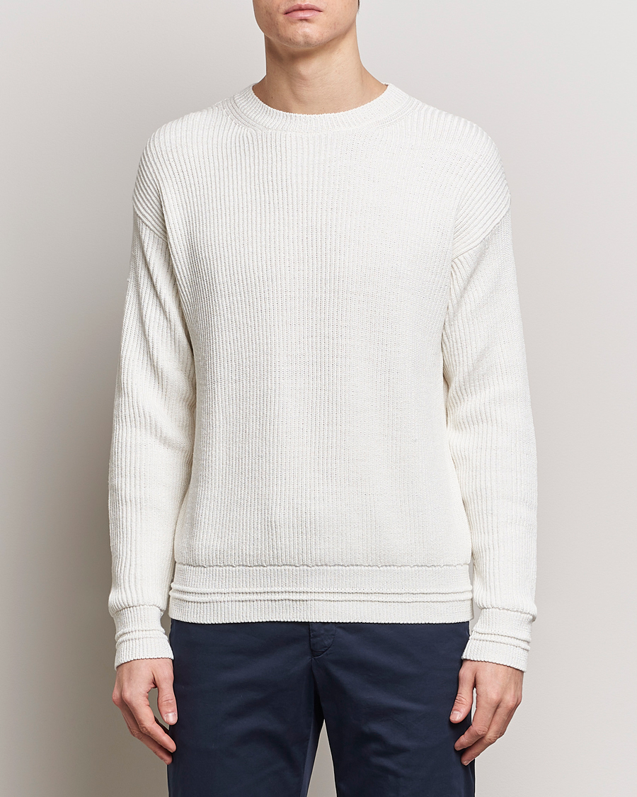 Herren | Kiton | Kiton | Cotton/Silk Rib Pullover Off White