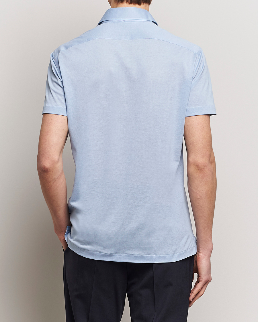 Herren | Poloshirts | Kiton | Short Sleeve Jersey Polo Light Blue