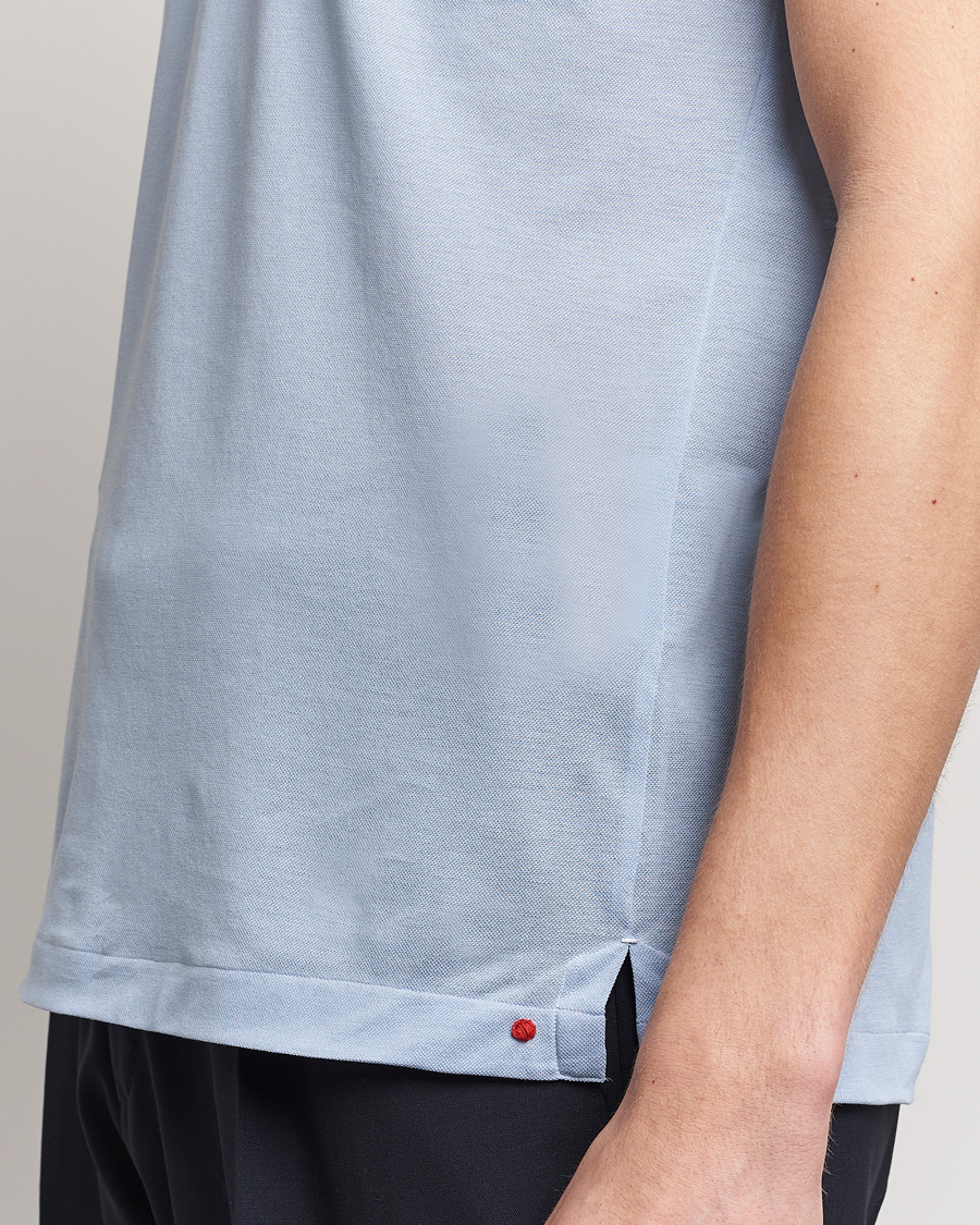Herren | Poloshirts | Kiton | Short Sleeve Jersey Polo Light Blue
