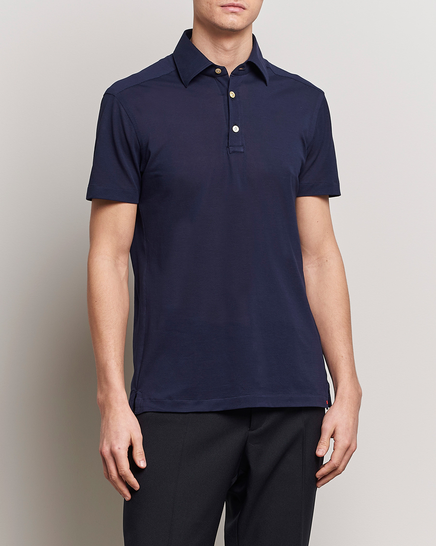 Herren | Kurzarm-Poloshirts | Kiton | Short Sleeve Jersey Polo Navy