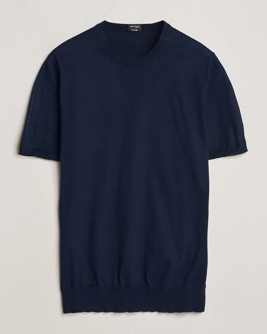 Herren | T-Shirts | Kiton | Sea Island Cotton Knit T-Shirt Navy