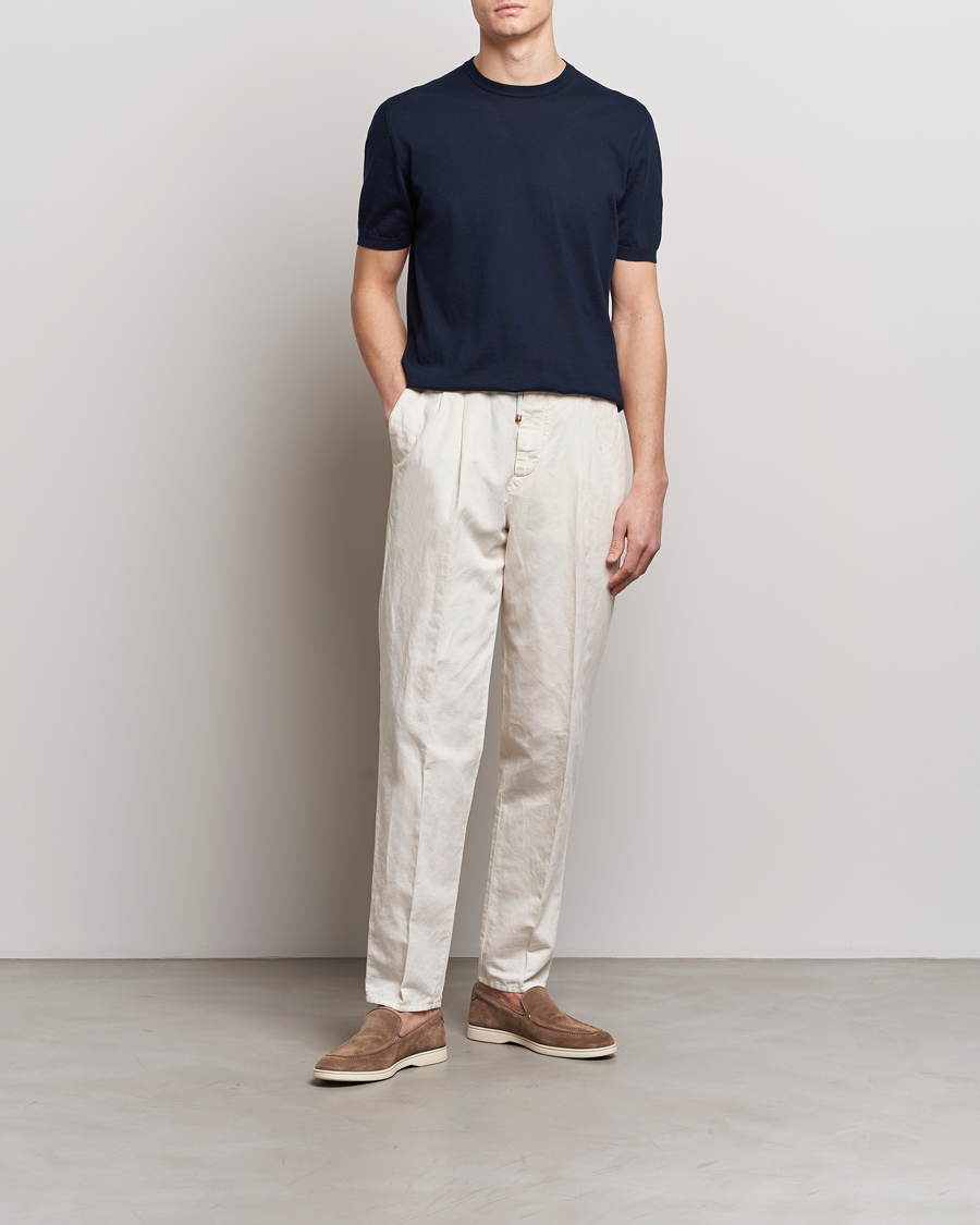 Herren | T-Shirts | Kiton | Sea Island Cotton Knit T-Shirt Navy